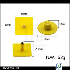 Small Rectangular Custom RFID Tags Replacement Livestock UHF Ear Tags long range