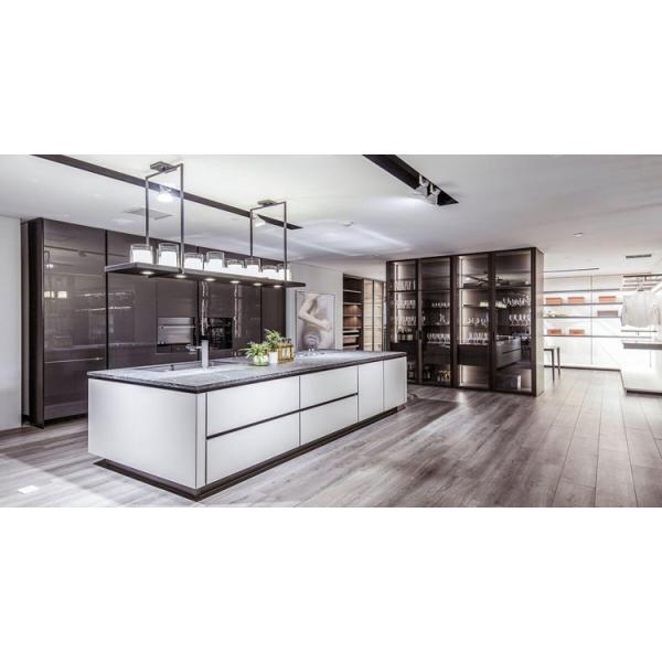 Custom Design Easy Clean Modular Kitchen Wall Cabinets with Artificial Marble Countertop