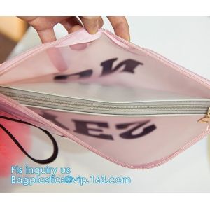 China printed OEM logo slider zip lock bags, Slider Undergarment Bag With Lock, vinyl pvc A4 file bag with slider Zip lockk on sale