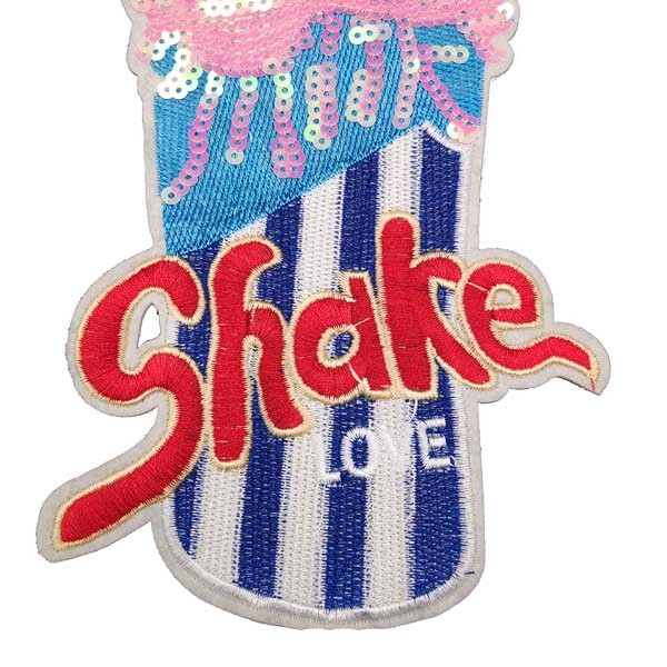 Shake Drinking Sequin Embroidery Patches Fashionable Any Color Available