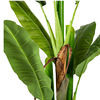 Artificial Plants Fake Banana Tree with Green Leaves in Plastic Pot Faux
