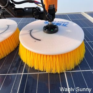 Control Artificial Solar Panel Cleaning Brush with Rotating Bristles and Matched