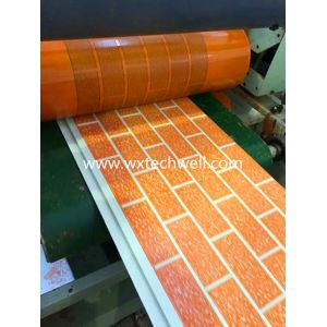 Embossed Brick Pattern Exterior Decorative Metal Wall Cladding Panel Production