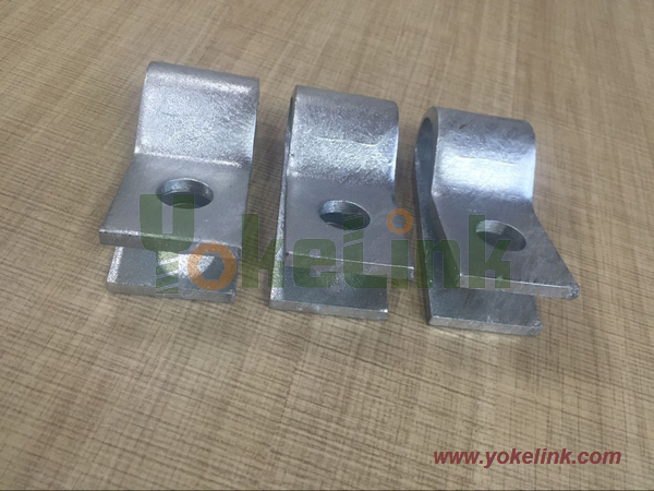 Drop-forged HDG steel pole line hardware guy hooks