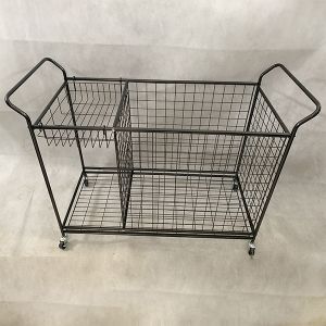 Black Color Removable Metal Supermarket Display Racks With Wheels