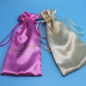Luxury Hair Extensions Packaging Drawstring Bag Colorful 12 X 17cm Size