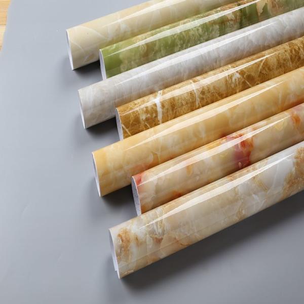 Quality Add a Touch of Sophistication with High Gloss Marble Design Removable Adhesive Contact Paper for sale