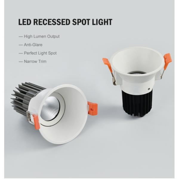 Recessed LED Ceiling Downlights Aluminum Alloy 16° 24° 38° Beam Angle COB Downlights