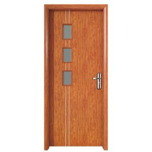 45mm Thickness Mold Proof Heat Insulation WPC Glass Hollow Door for Interior Use