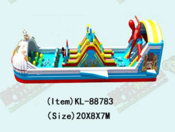 Spider Man Children Fun Park Inflatable Ship Boat Jumping Slide