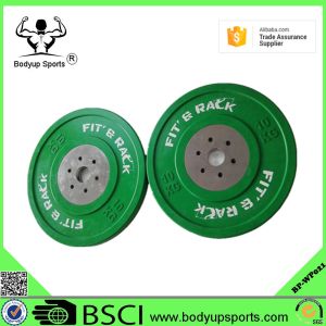 Natural Rubber Coated Fitness Weight Plates 10-25kg 51mm Hole Diameter
