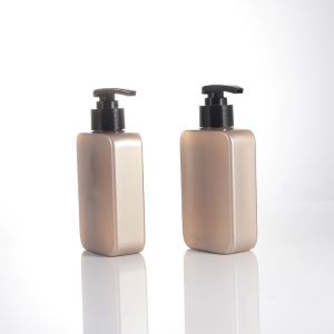 Flat Square 200ml PET Lotion Push Shampoo Pump Bottles