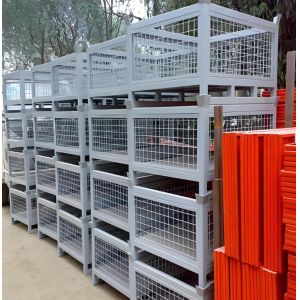 High Capacity Galvanized Foldiding Storage Wire Mesh Cages