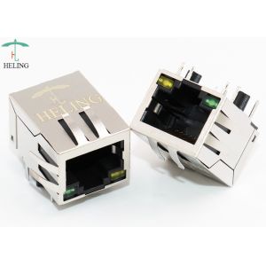 Right Angle Integrated Connector Modules 8P8C Single Port With GRN / YEL LED