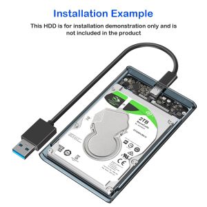 2.5" SATA to USB 3.0 Adapter with Type-C Transparent HDD Enclosure