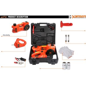 155mm Electric Jack & Impact Wrench Kit Set, 12 Volt Car Jack Kit With Valve