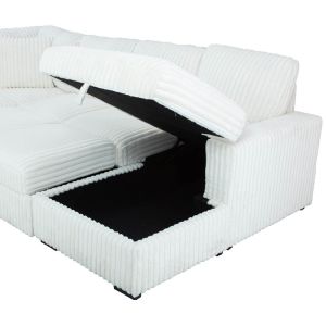 U-Shaped Sectional Sleeper Sofa with Pull Out Bed and Storage Chaise Lounge and