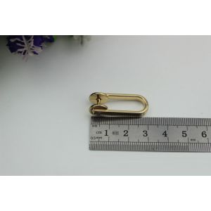 Handbag bag metal accessory d ring,easy removeble d shape bag strap buckle