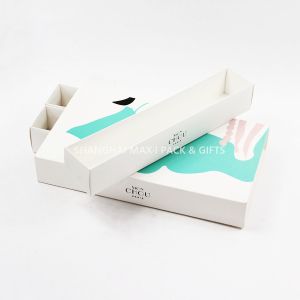 Necklace Drawer Folding Cardboard Gift Boxes , White Foldable Boxes Macarons