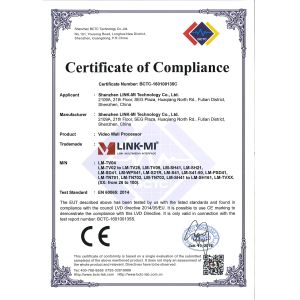 Shenzhen LINK-MI Technology Co., Ltd. Certifications