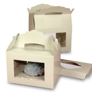 Recyclable CupCake Takeaway Custom Food Packaging Boxes Spot UV