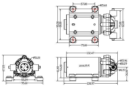 AQUAPURO DC Miniature Diaphragm Booster Pump 50-75GPD