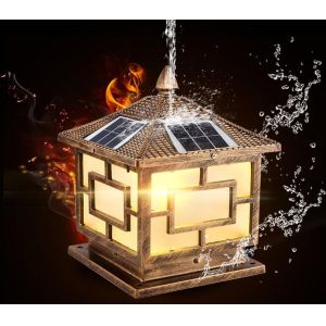 IP65 LED Solar Pillar Lights Auto Control For Outside Lighting Water and Dust