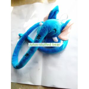 Plush Blue 120cm Elephant Toy Stuffed Soft Surface Easily Hang Small Eye Cool