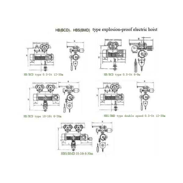 YT BCD explosion proof drive smoothly wire rope electric winch hoist