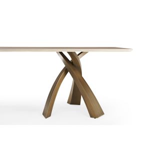 Simple Travertine Dining Table Ceramic With Wooden Marble Stone for Home or