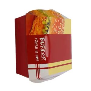 Wholesale Custom Accessories Burger Box Recyclable Disposable Fast Food Paper Packaging with Free Design Plastics Liner Type from china suppliers