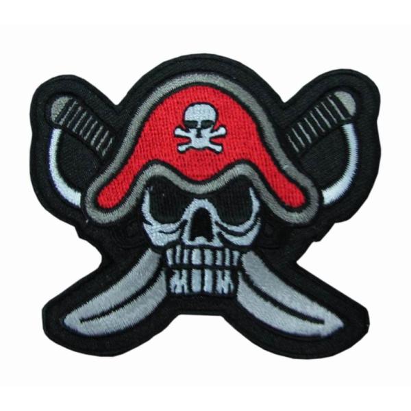 Iron On Backing Custom Embroidered Patch Polyester Twill Skulls Logo