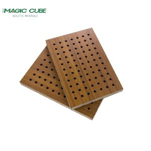 Solid Wood Core Material Noise Reduction Wooden Perforated Board for Wall and