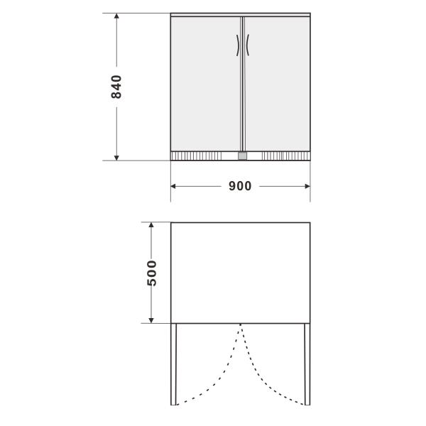 Electric Two Door Under Bench Fridge