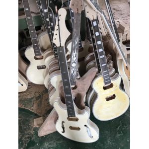 Custom 6 string electric guitar yellow tiger maple veneer rosewood fingerboard