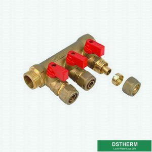 Four Ways Brass Water Separators Manifolds For Pex Pipe Customized Logo For Hot