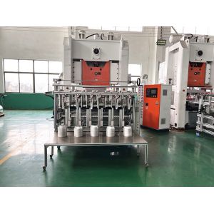 130tons Automatic Aluminium Foil Food Container Making Machine With Silver White