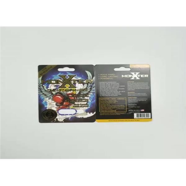 Pill Medicine Two Capsules Blister Packaging Card Rhino 69 Card With Plastic Cover Bottle