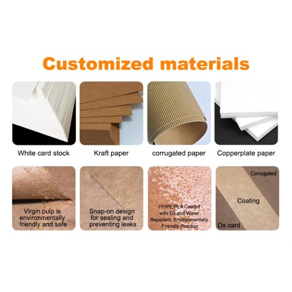 Custom Accessories Burger Box Recyclable Disposable Fast Food Paper Packaging with Free Design Plastics Liner Type