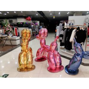 customize size hotel mall decoration dog statue with metal color as decoration