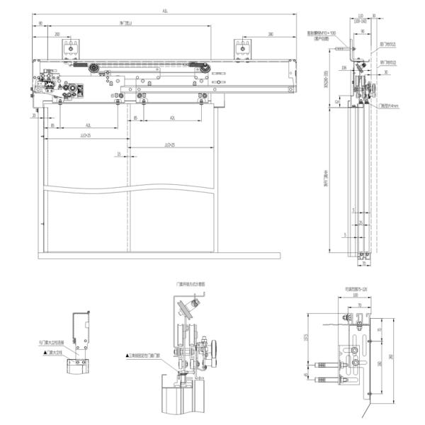2 Leafs Side Opening Permanent Magnet Synchronous Door Operator For Home Lifts