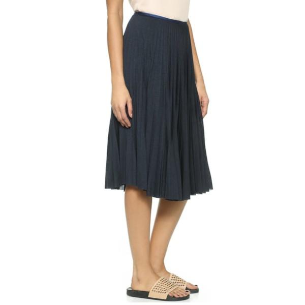 Pleated Jersey Skirt