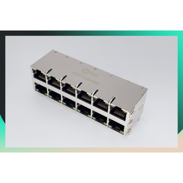 Nickel Shield Plating Multi Port RJ45 PCB Jack ROHS Certification Customize