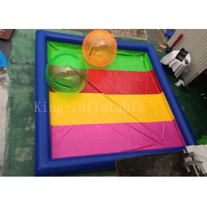 8 * 8 m PVC tarpaulin Blue Rainbow Color Inflatable Water Pool For Kids Playing