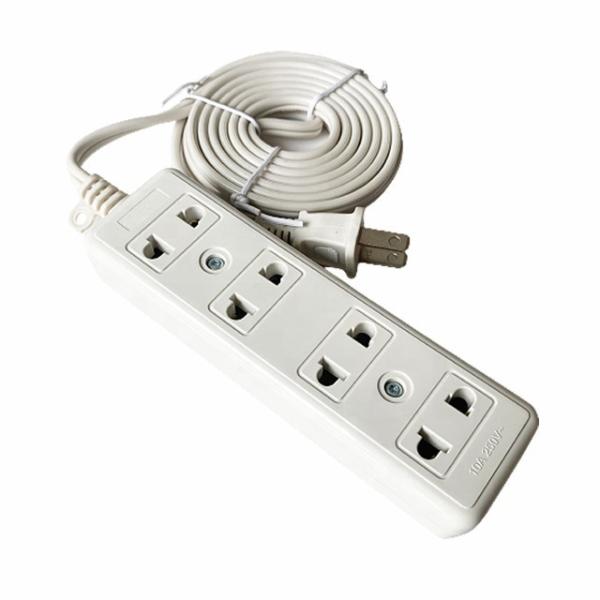 Quality White 3 M 4 M 5 M 2 Flat Pin Plastic Extension Cord Socket for sale
