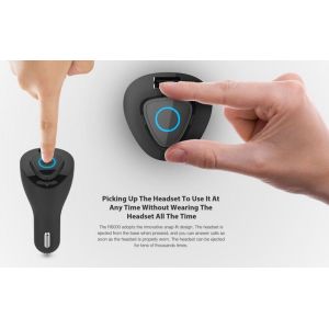 Car Bluetooth Headphones With 2.1 A Charger Intellingent 1-to-2 Multipoint