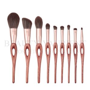 Buy cheap High End Professional 9pcs Face Makeup Brush Set With Special Bubinga Wooden from wholesalers