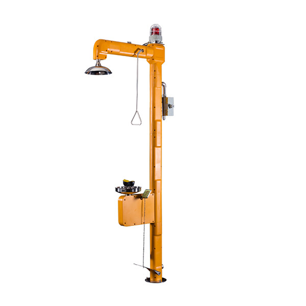 Push Handle Activation Tempered Water Eyewash ABS Plastic With Sound And Light