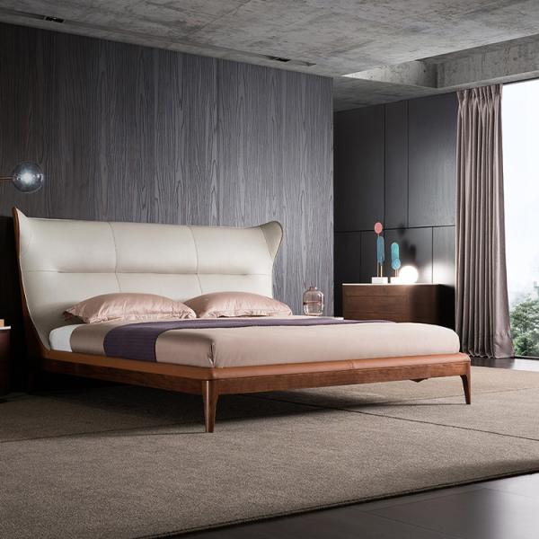 Quality King Size Platform Leather Back Bed Frame for sale