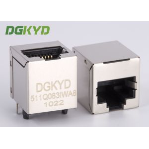 Shielded 10 pin vertical insertion cat 6 RJ45 Connector with gige transformer